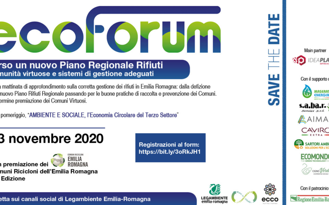 Ecoforum 2020: verso un nuovo Piano Regionale Rifiuti